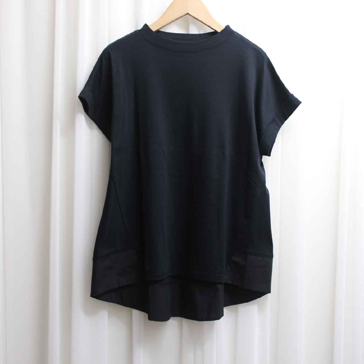[ QTUME / クチューム ] 異素材切り替えTシャツ