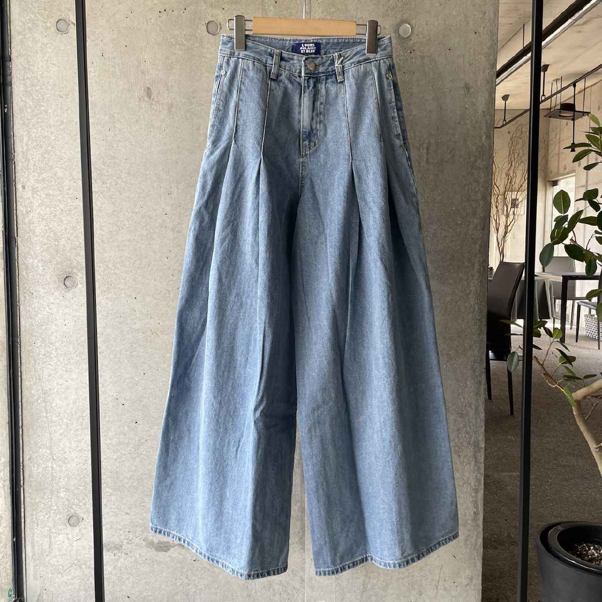 [ L’OURS POLAIRE ET BLEU / ルスポレール＆ブリュ ] ワイドデニムパンツ