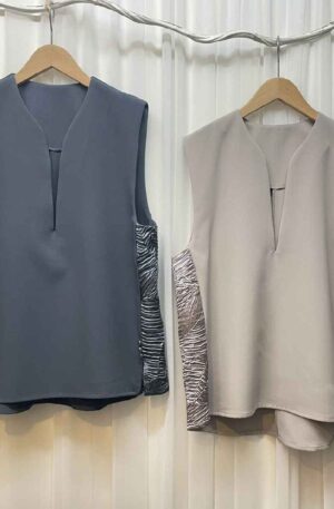 [ epidemique / エピデミーク ] 異素材切り替えノースリーブトップス