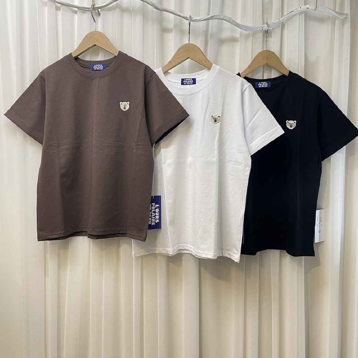 [ L’OURS POLAIRE ET BLEU / ルスポレール＆ブリュ ] 白くま刺繍Tシャツ