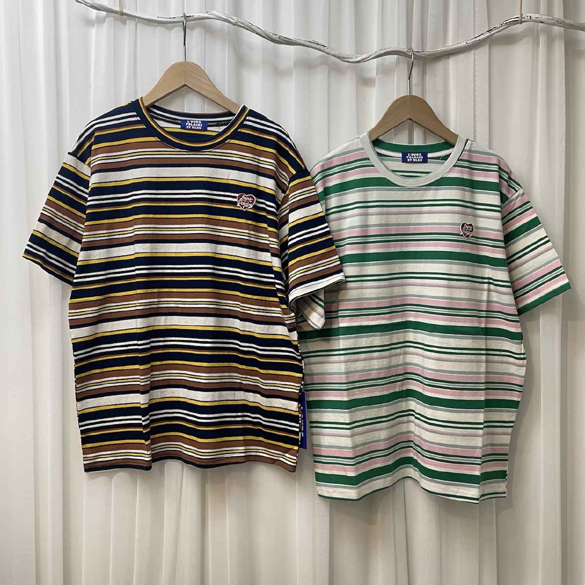 [ L’OURS POLAIRE ET BLEU / ルスポレール＆ブリュ ] マルチボーダーTシャツ