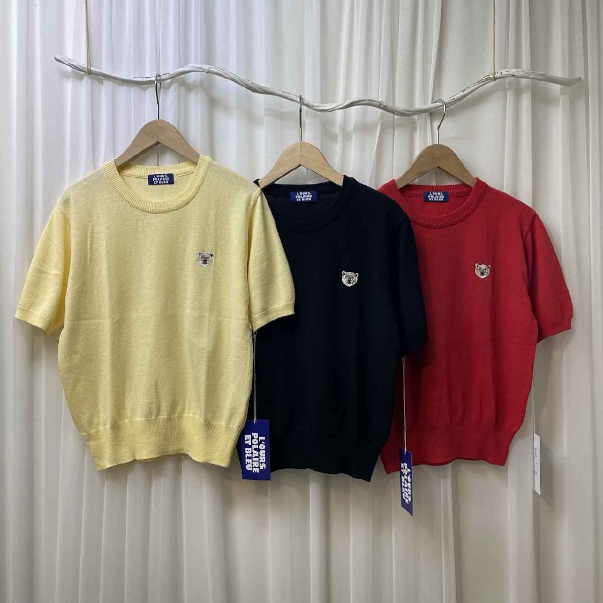 [ L’OURS POLAIRE ET BLEU / ルスポレール＆ブリュ ] 半袖ニットソー