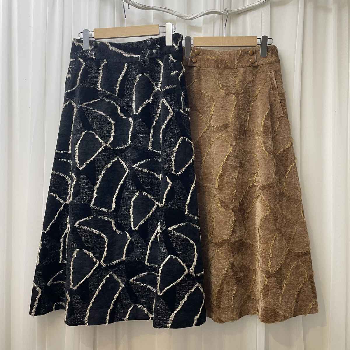 [ Chris montez / クリスモンテス ] シルク混モールジャガードスカート