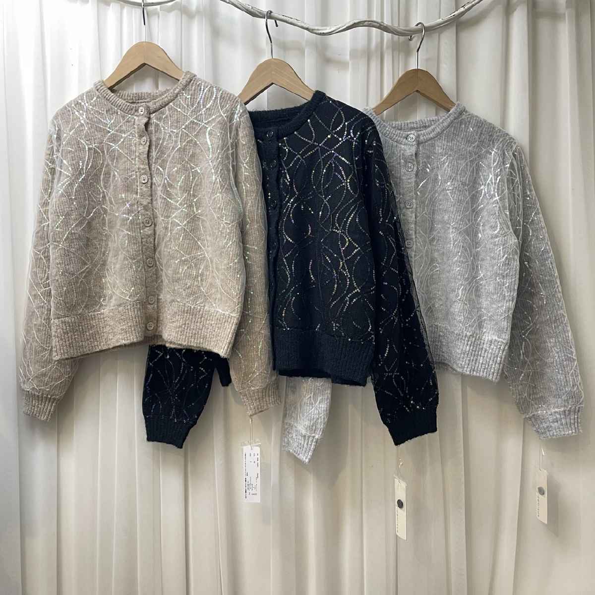 [ epidemique / エピデミーク ] スパングルニットカーディガン