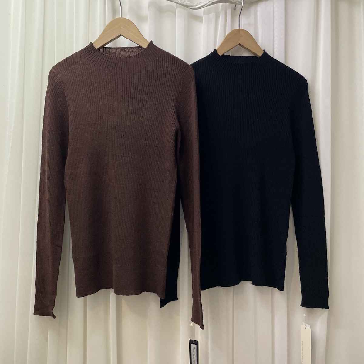 [ epidemique / エピデミーク ] シルク混ミドルネックリブニット