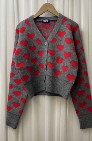 [ L'OURS POLAIRE ET BLEU / ルスポレール＆ブリュ ] ハート柄カーディガン