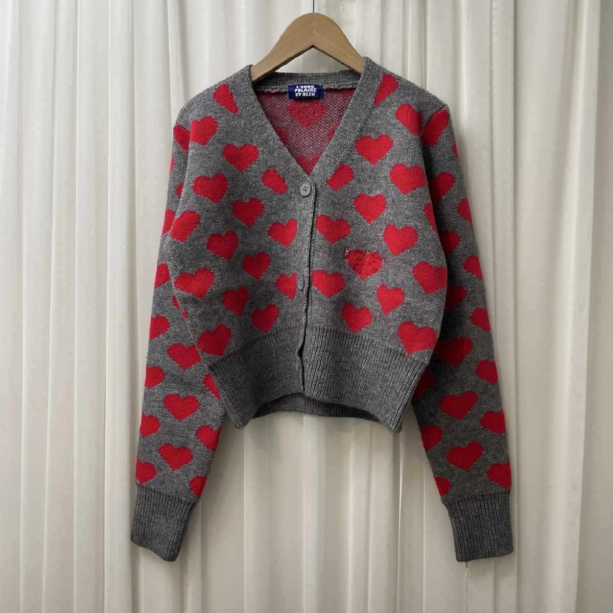 [ L’OURS POLAIRE ET BLEU / ルスポレール＆ブリュ ] ハート柄カーディガン