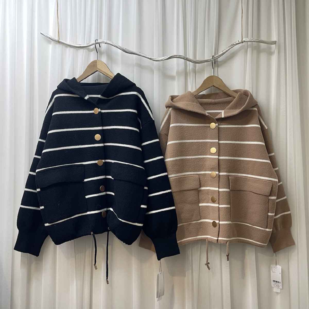 [ se chercher / スシェルシェ ] ボーダーニットアウター