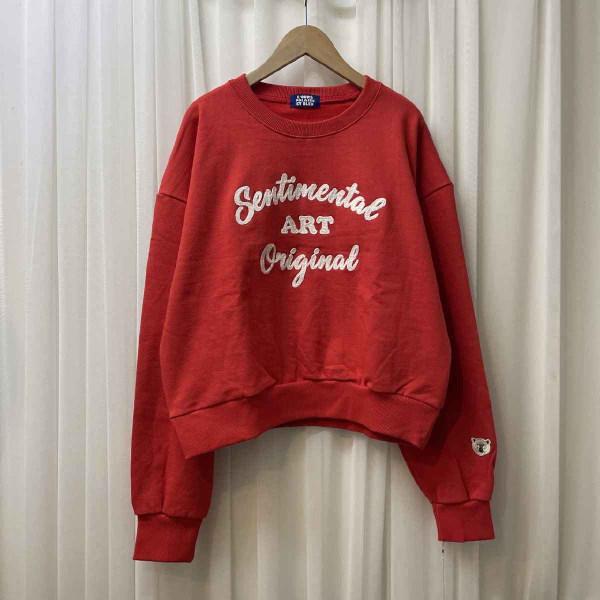 [ L’OURS POLAIRE ET BLEU / ルスポレール＆ブリュ ] チェーンステッチロゴスウェット