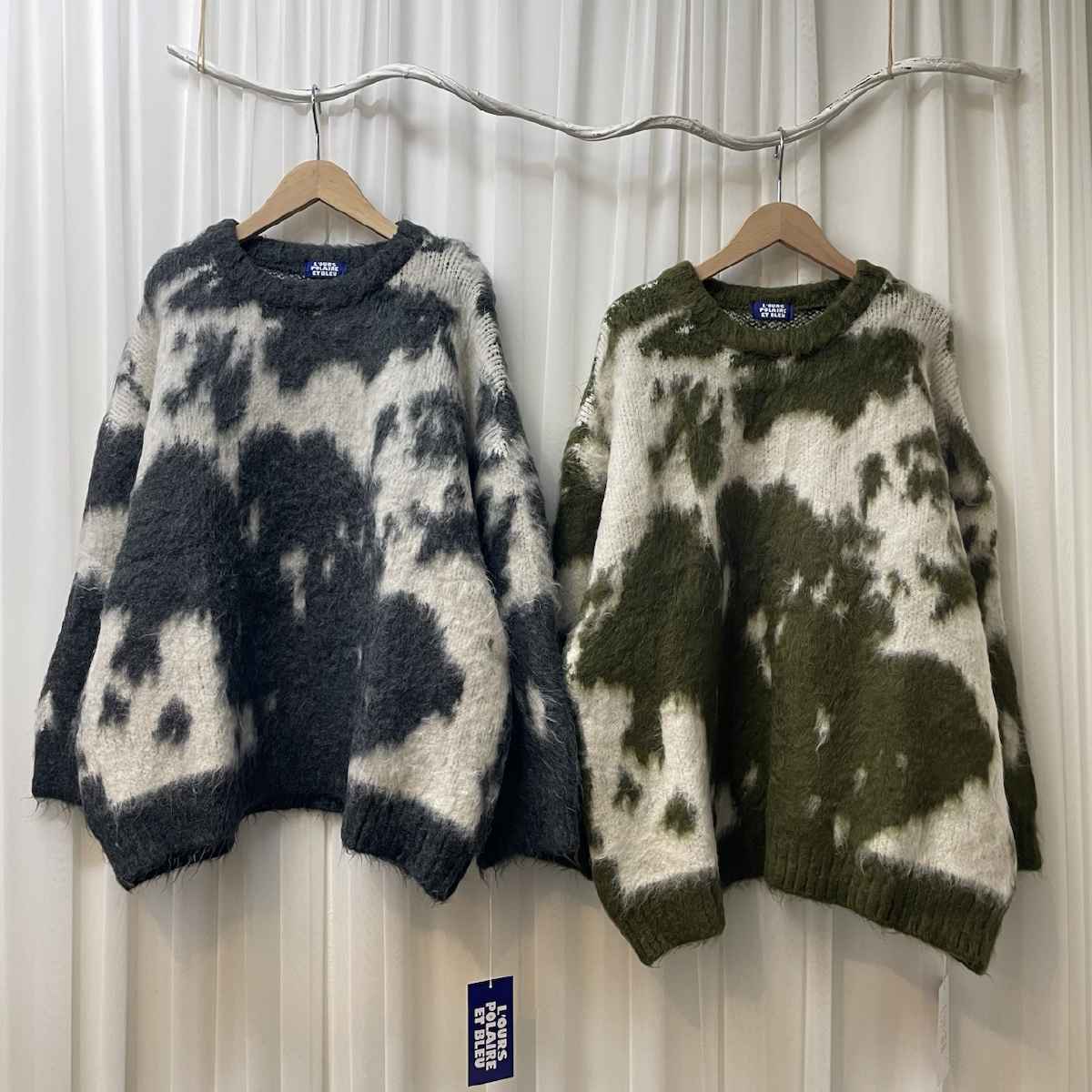 [ L’OURS POLAIRE ET BLEU / ルスポレール＆ブリュ ] シャギー柄ニット