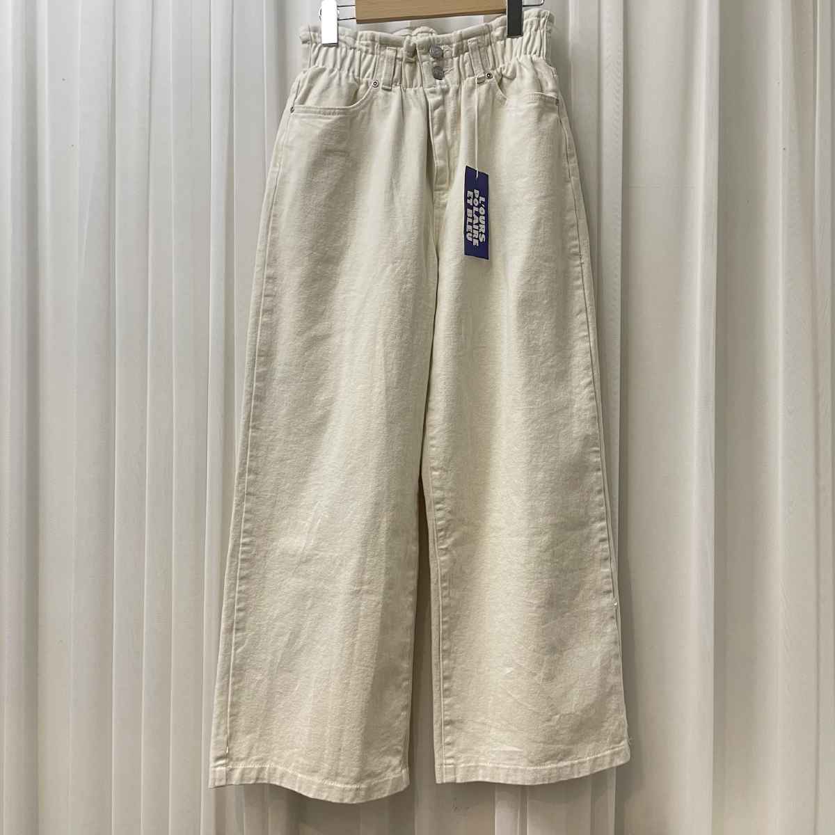 12月下旬入荷 [ L’OURS POLAIRE ET BLEU / ルスポレール＆ブリュ ] シャーリングホワイトデニムパンツ