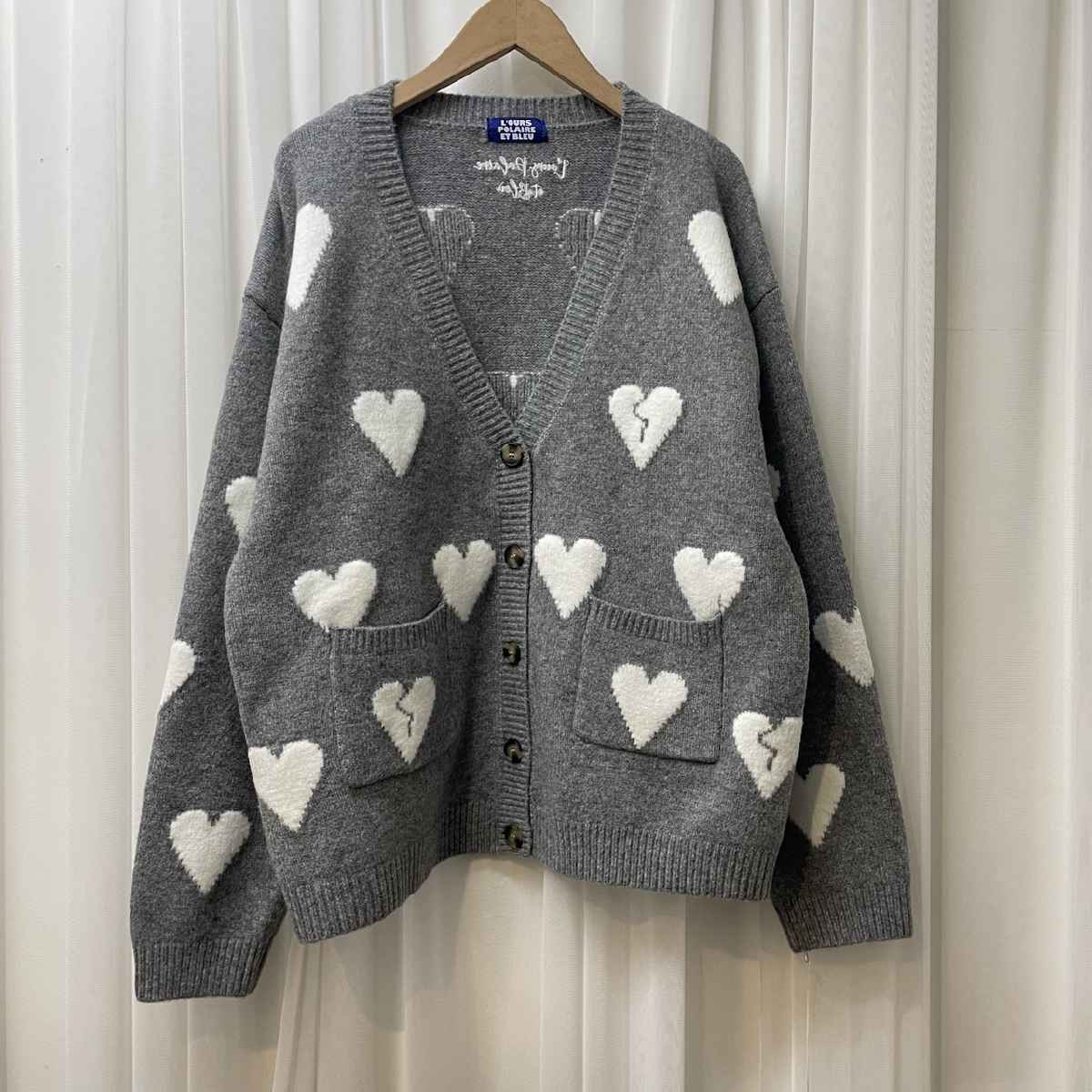 12月下旬入荷 [ L’OURS POLAIRE ET BLEU / ルスポレール＆ブリュ ] ハートカーディガン