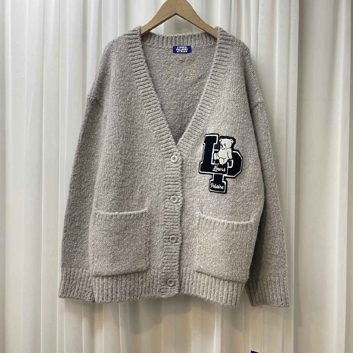 12月下旬入荷 [ L’OURS POLAIRE ET BLEU / ルスポレール＆ブリュ ] アルパカベーシックカーディガン