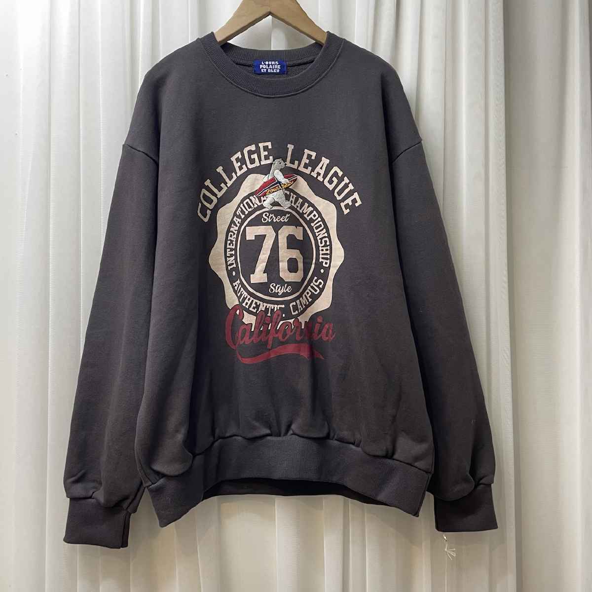 12月下旬入荷 [ L’OURS POLAIRE ET BLEU / ルスポレール＆ブリュ ] サーフベアカレッジスウェット