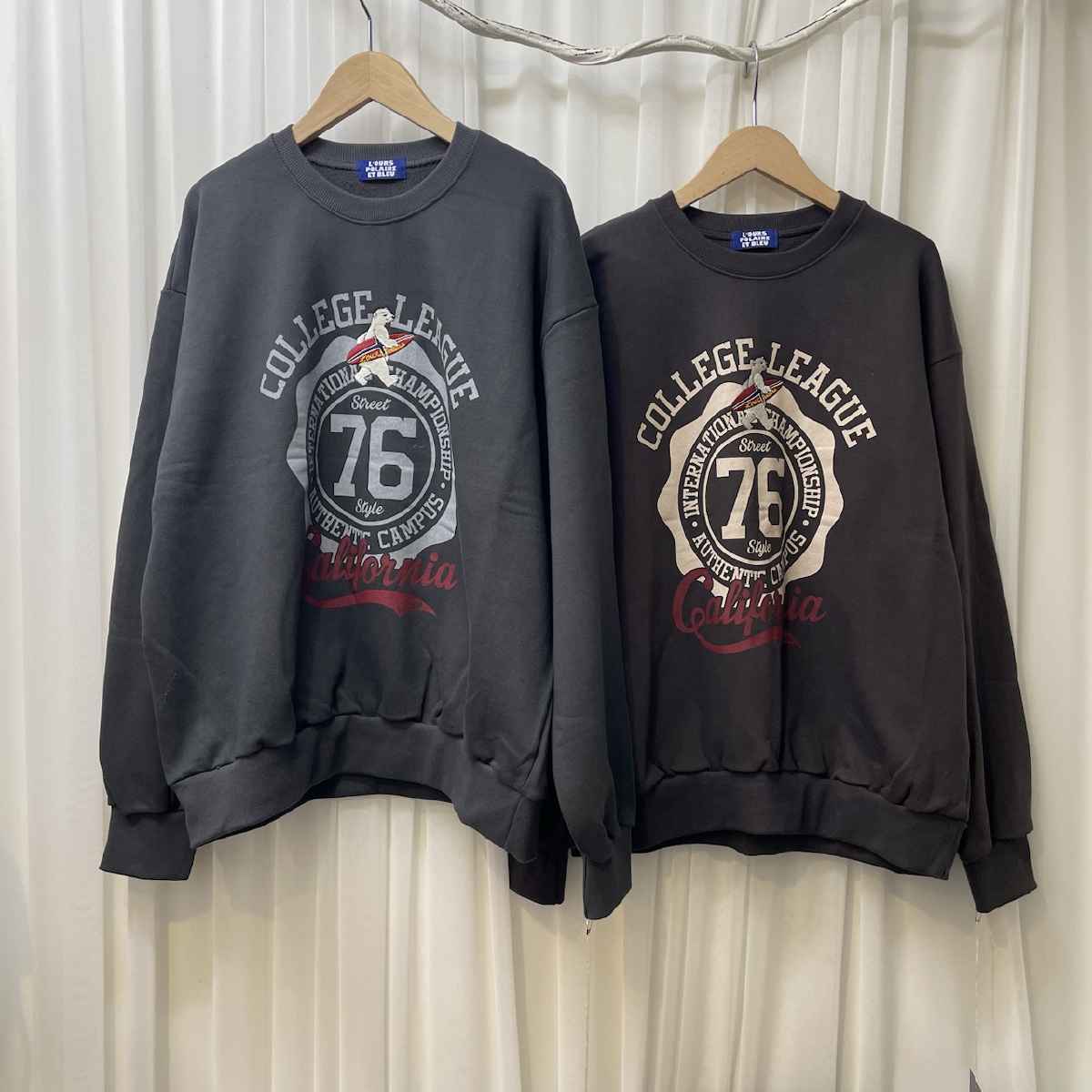 [ L’OURS POLAIRE ET BLEU / ルスポレール＆ブリュ ] サーフベアカレッジスウェット