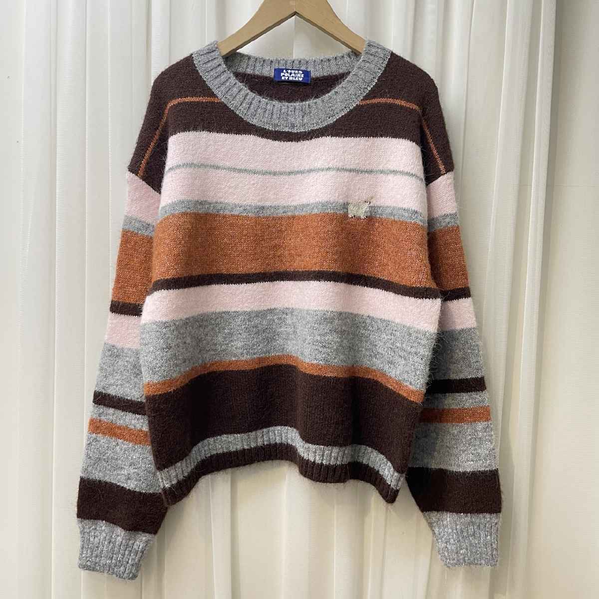 [ L’OURS POLAIRE ET BLEU / ルスポレール＆ブリュ ] マルチボーダープルオーバー