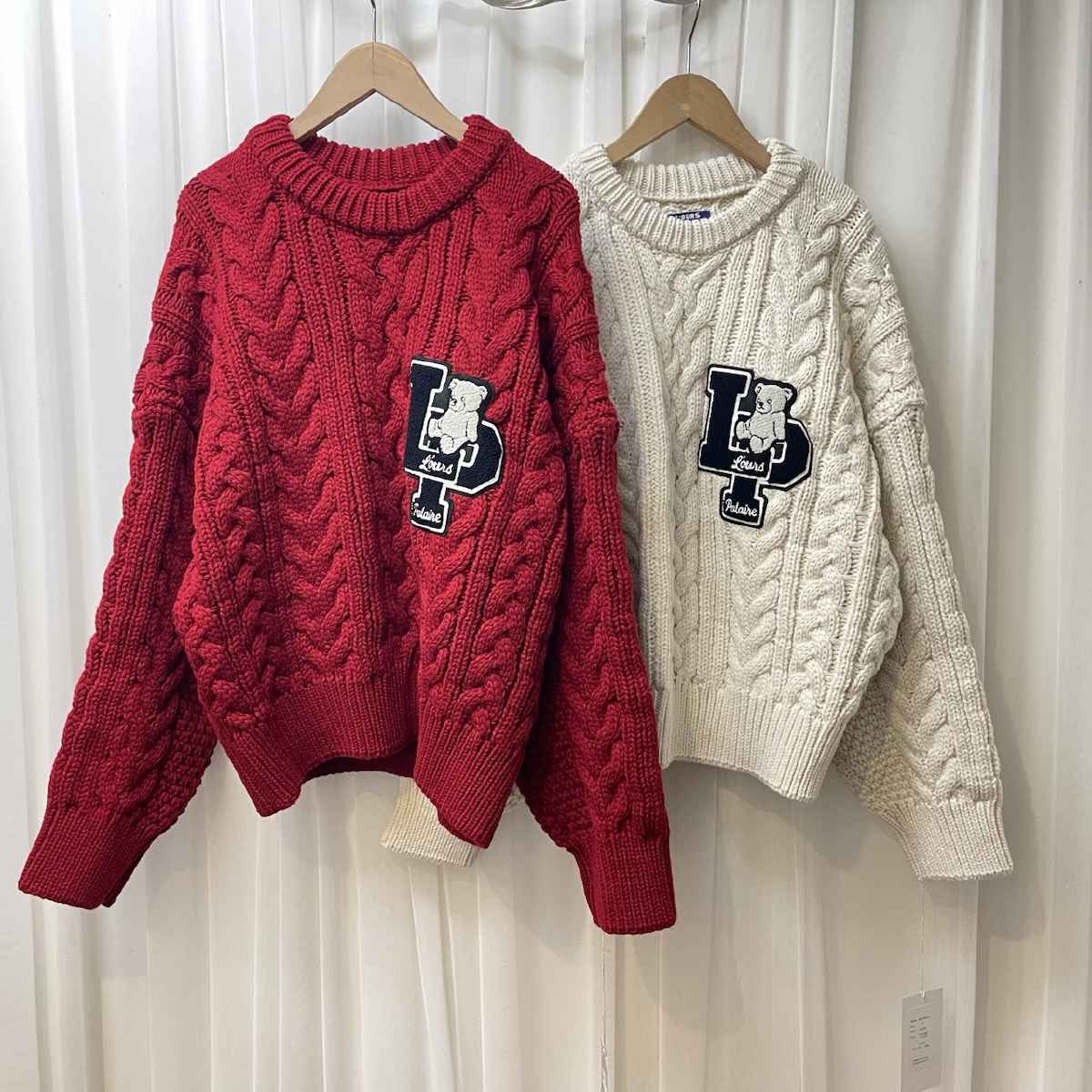 [ L’OURS POLAIRE ET BLEU / ルスポレール＆ブリュ ] ケーブルニットプルオーバー