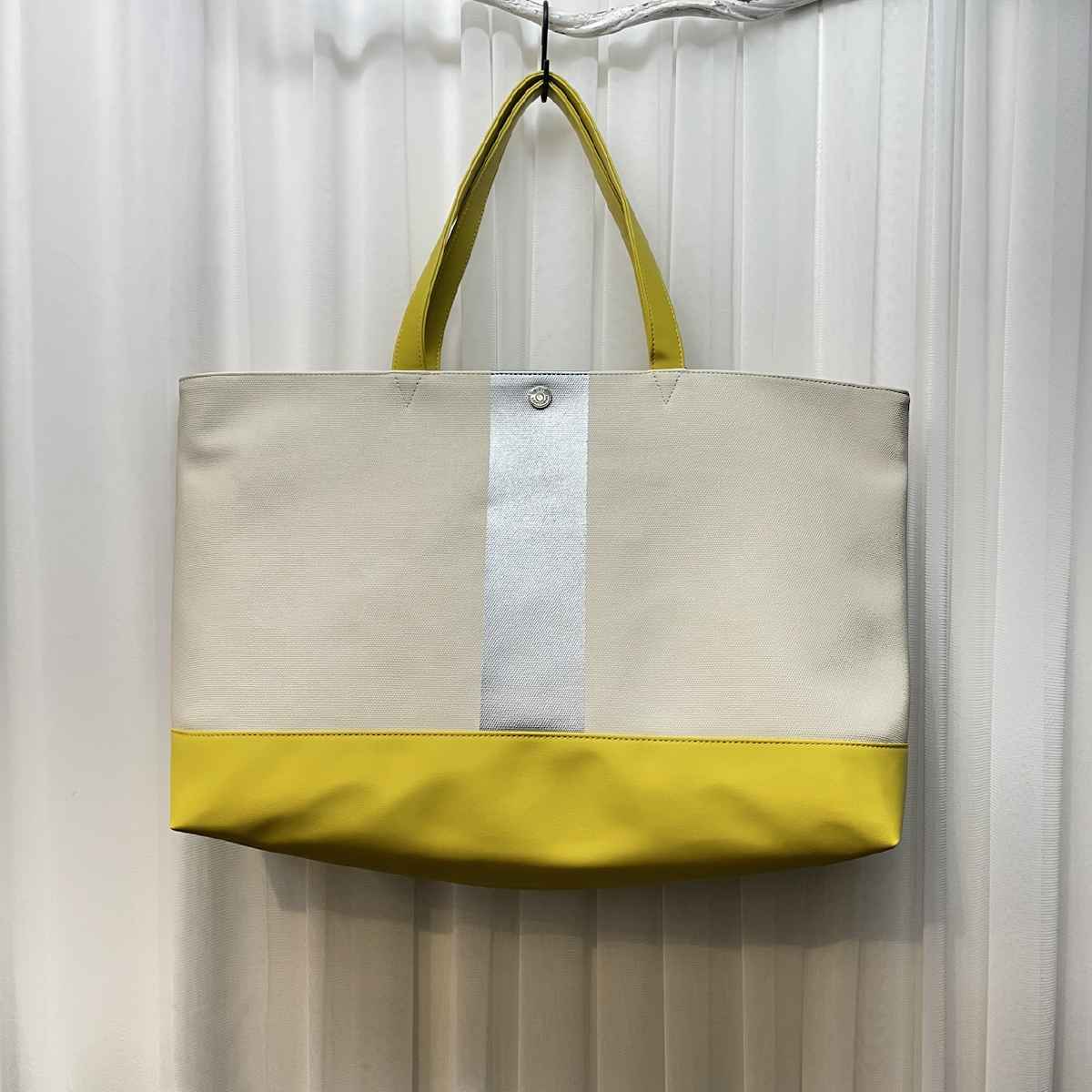 [ H.62 soixante-deux / アッシュソワソンドゥ ] シルバーライン配色トートバッグ