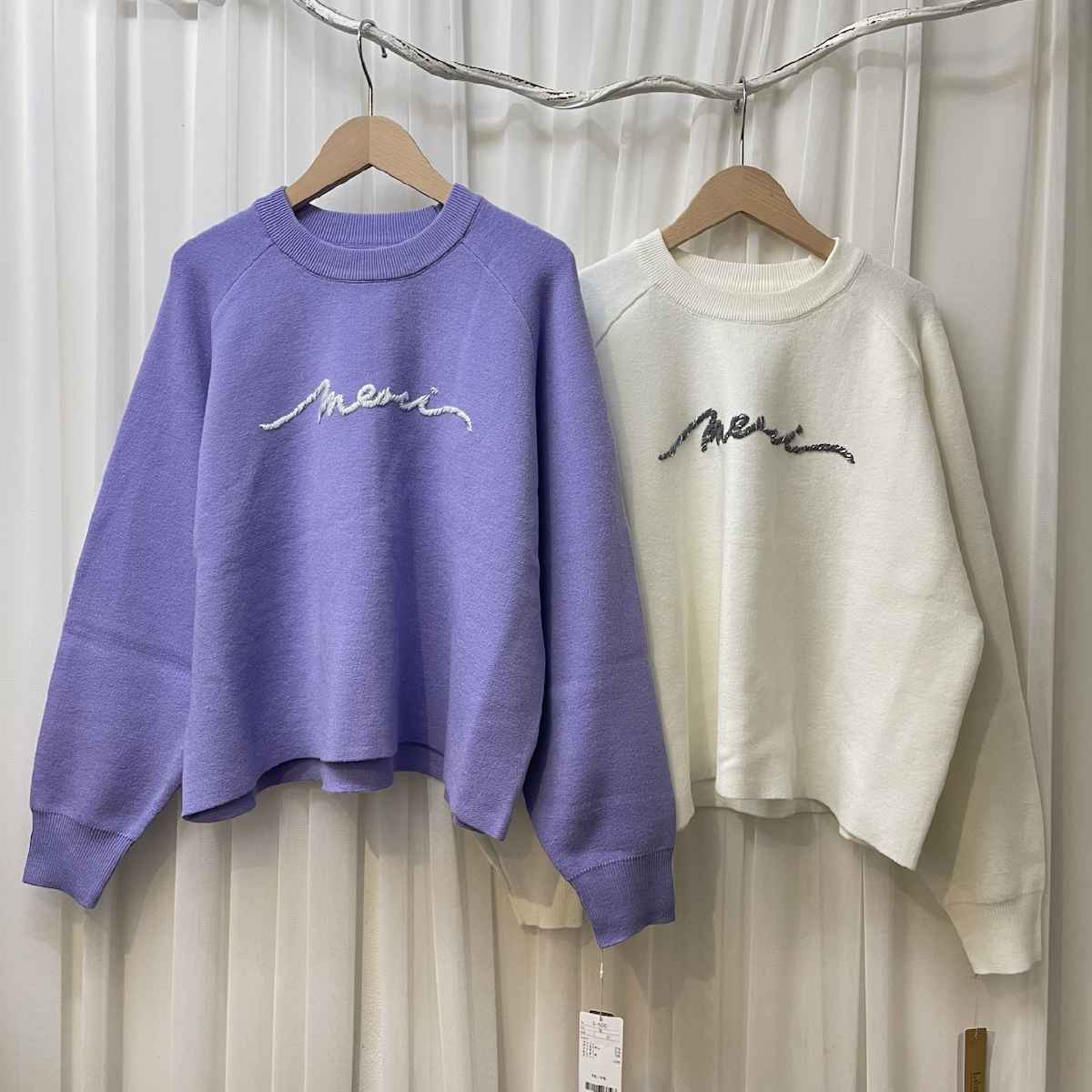 [ Le’s Ageu / レ・アージュ ] 刺繍ロゴニット