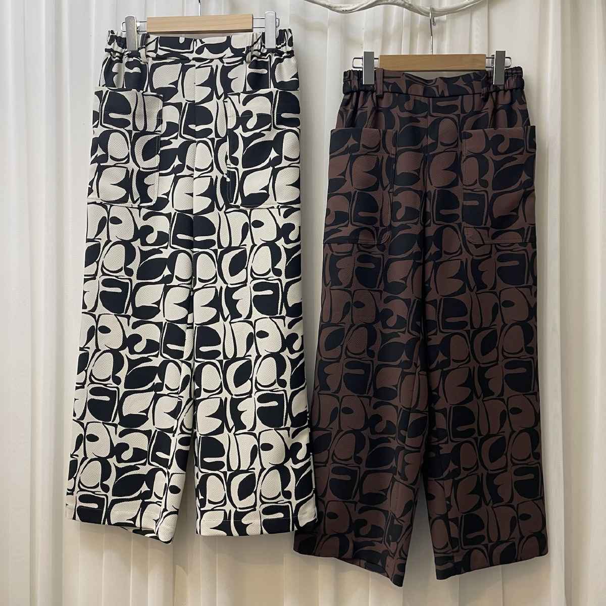 [ TRINITY / トリニティ ] ストレッチカルゼ幾何学柄パンツ