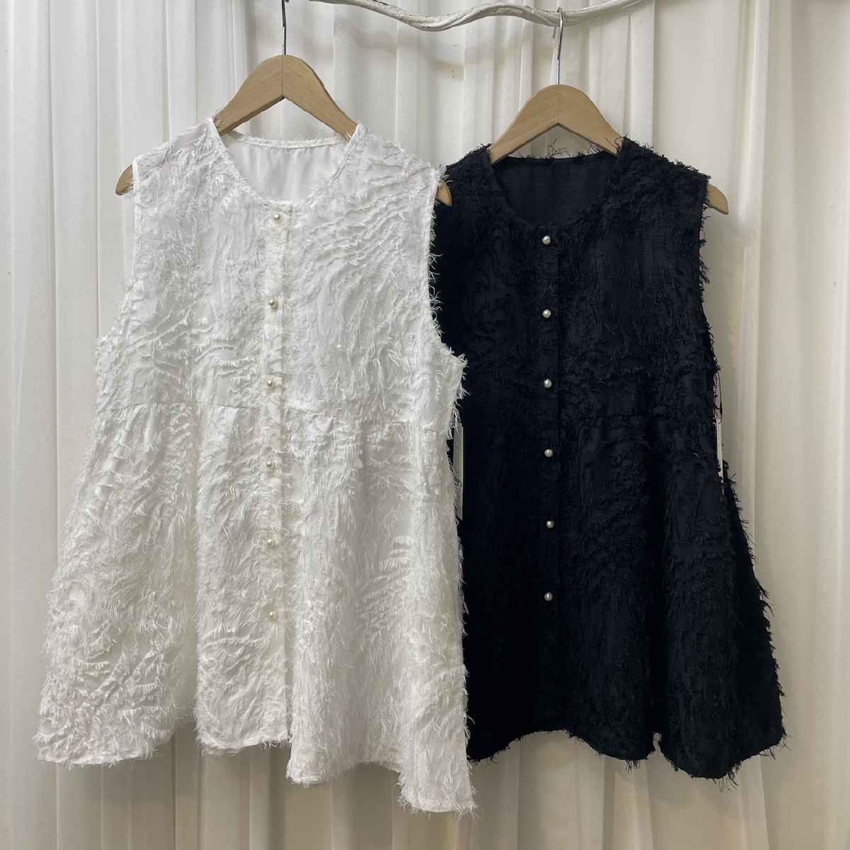 [ se chercher / スシェルシェ ] フリンジジャガードベスト