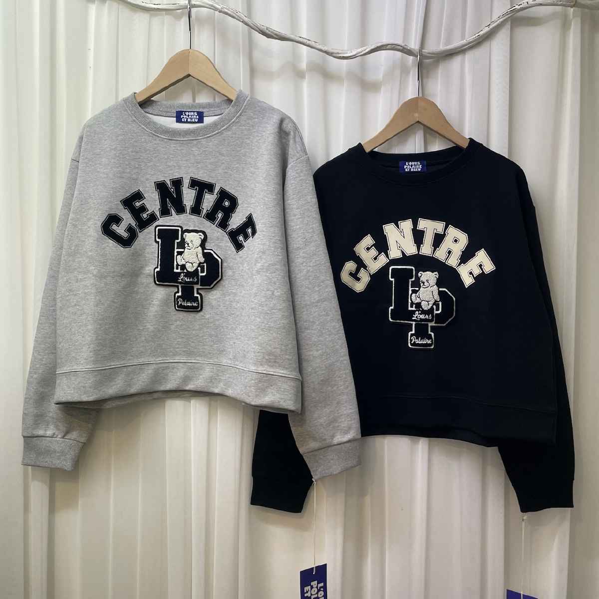 [ L’OURS POLAIRE ET BLEU / ルスポレール＆ブリュ ] くまワッペントレーナー