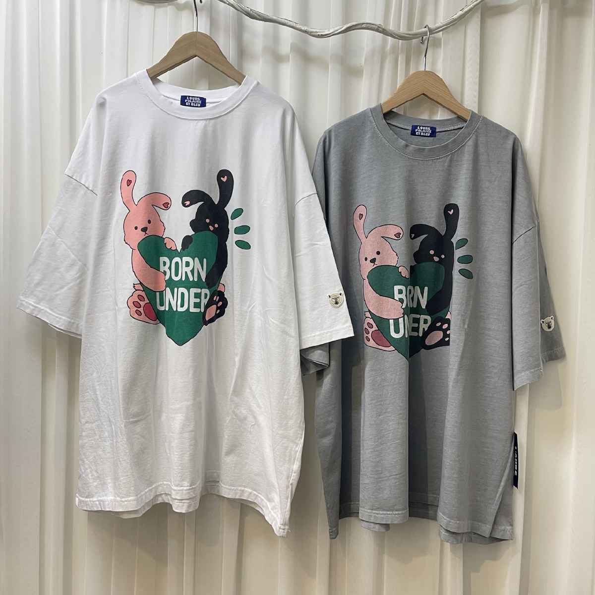 [ L’OURS POLAIRE ET BLEU / ルスポレール＆ブリュ ] 五部袖プリントTシャツ