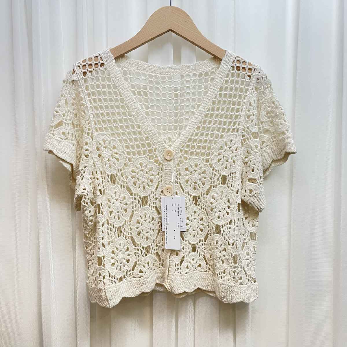[ Amuelle Rosetta / アミュエルロゼッタ ] クロシェ編みカーディガン